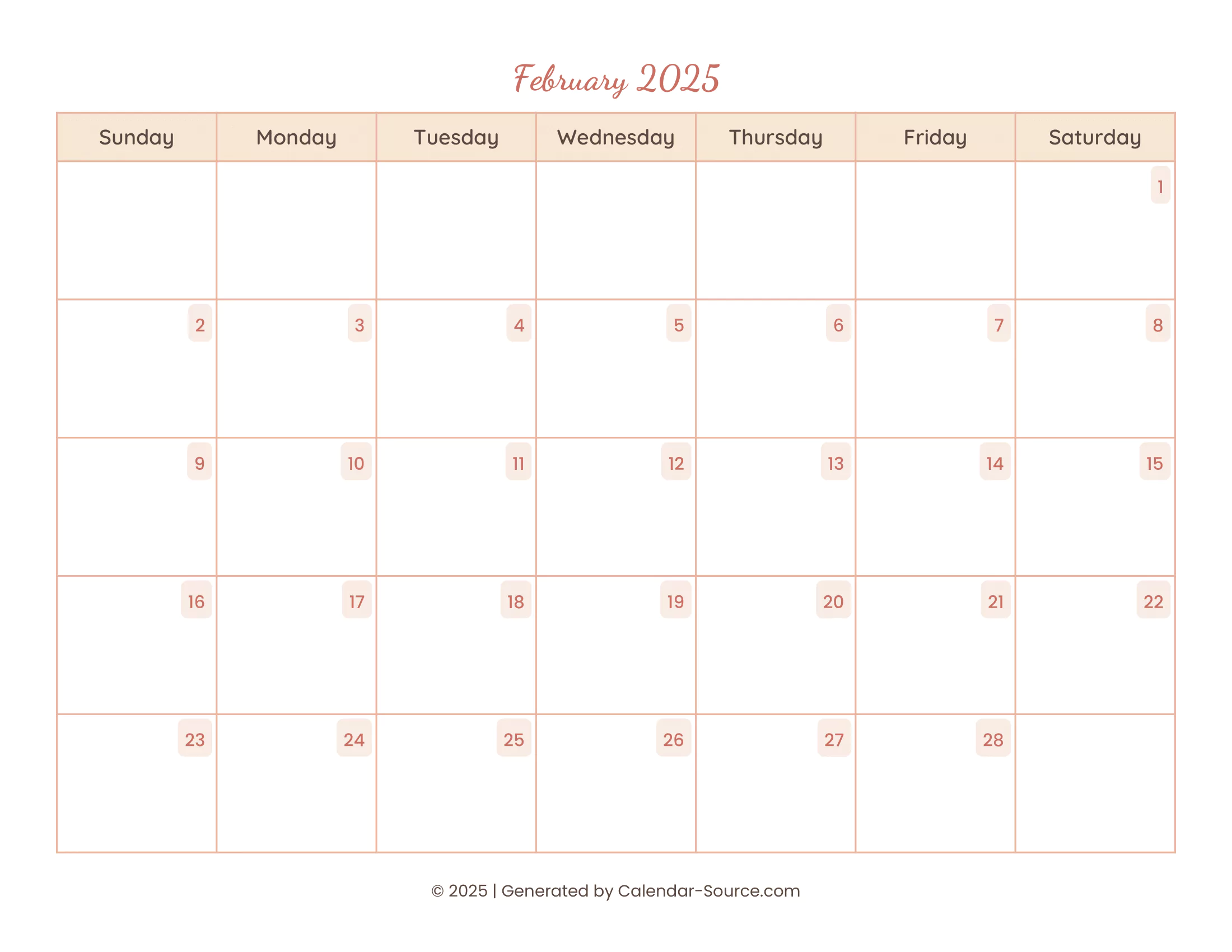 February2025 CalendarTemplate 12