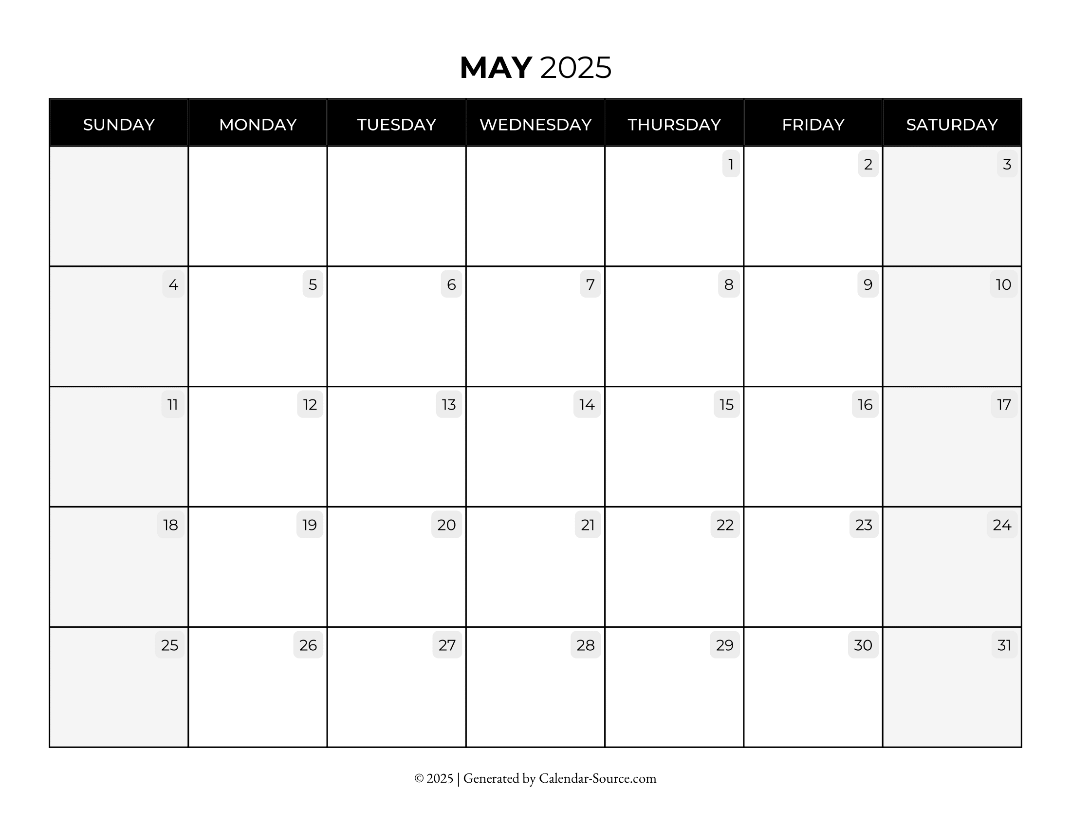 May 2025 Calendar Template 08