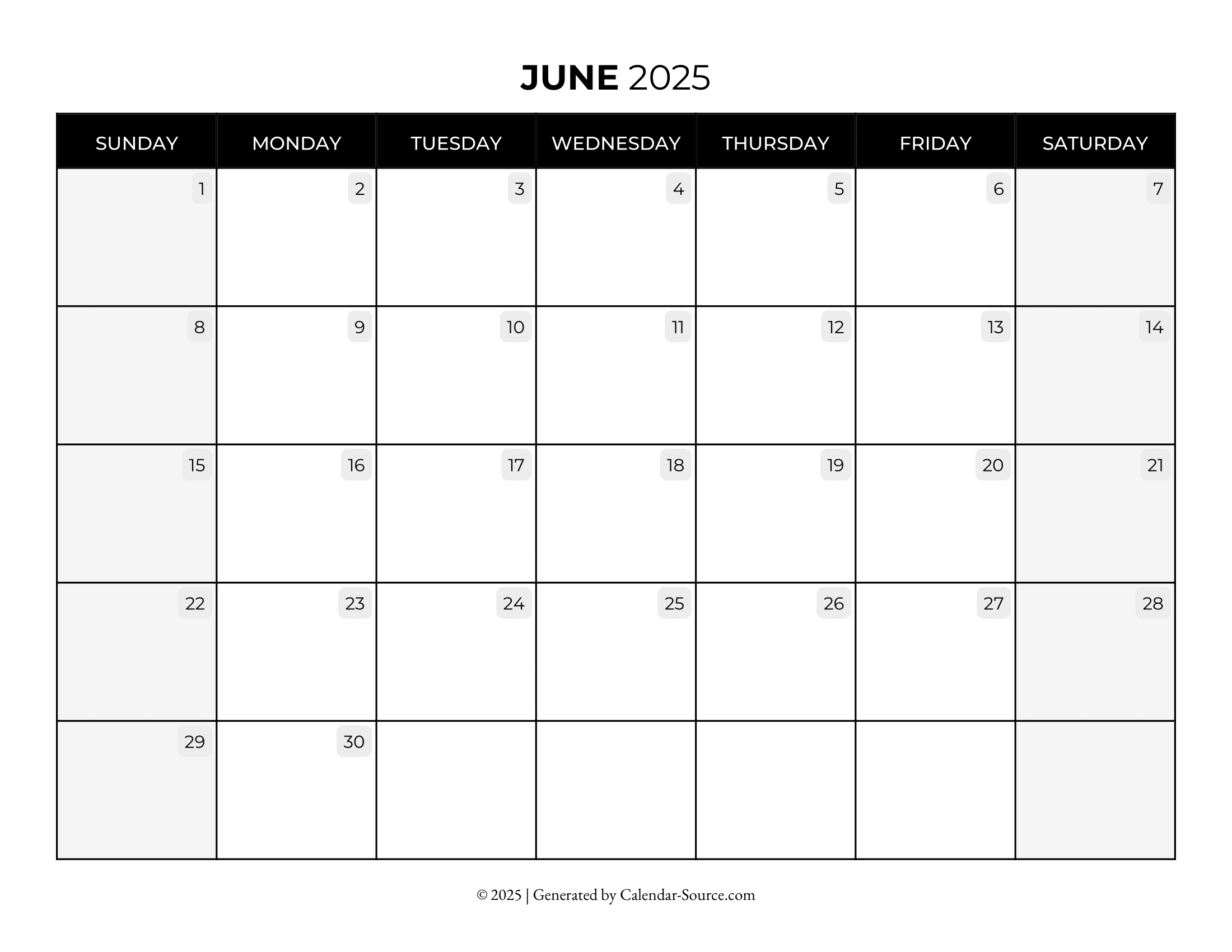June 2025 Calendar Template 08