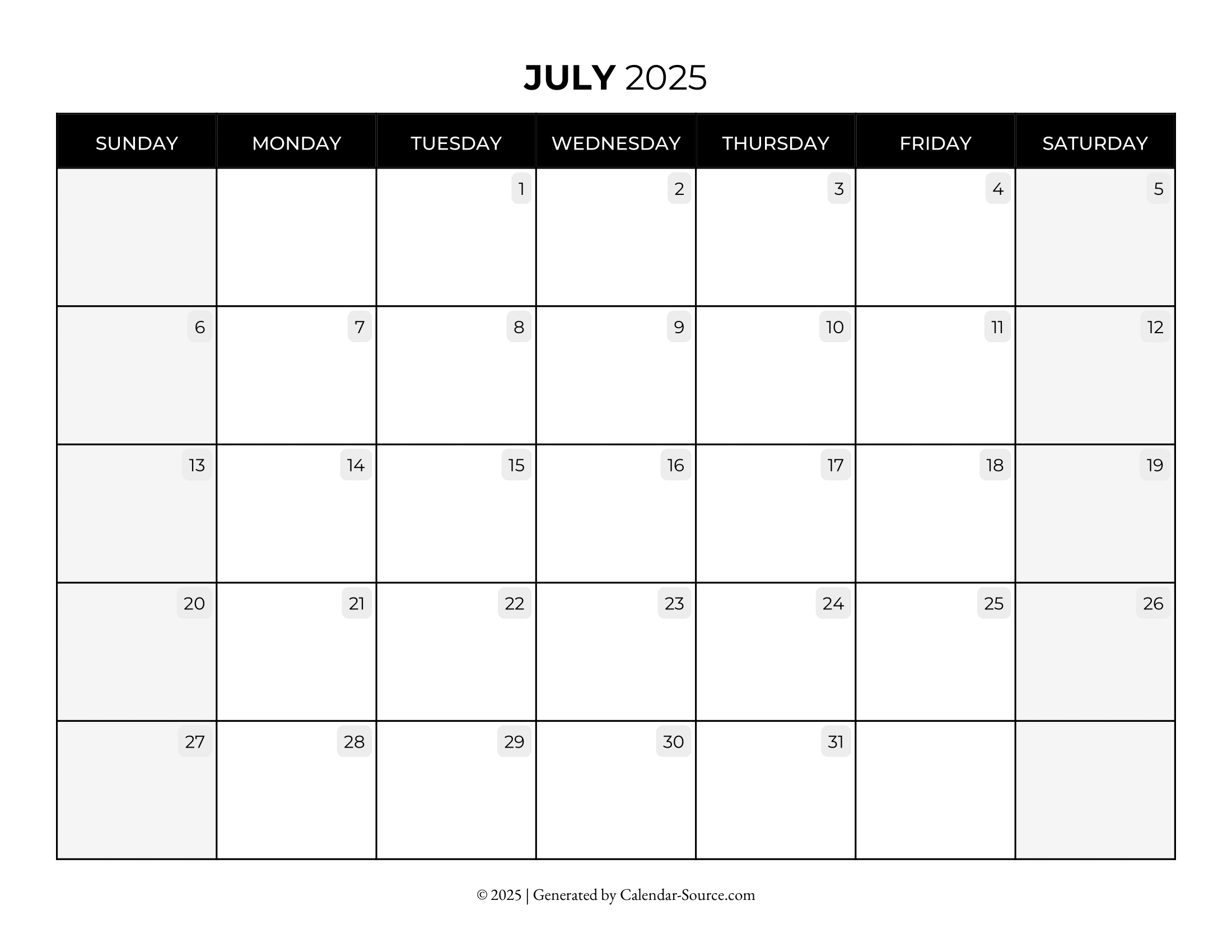 July 2025 Calendar Template 08