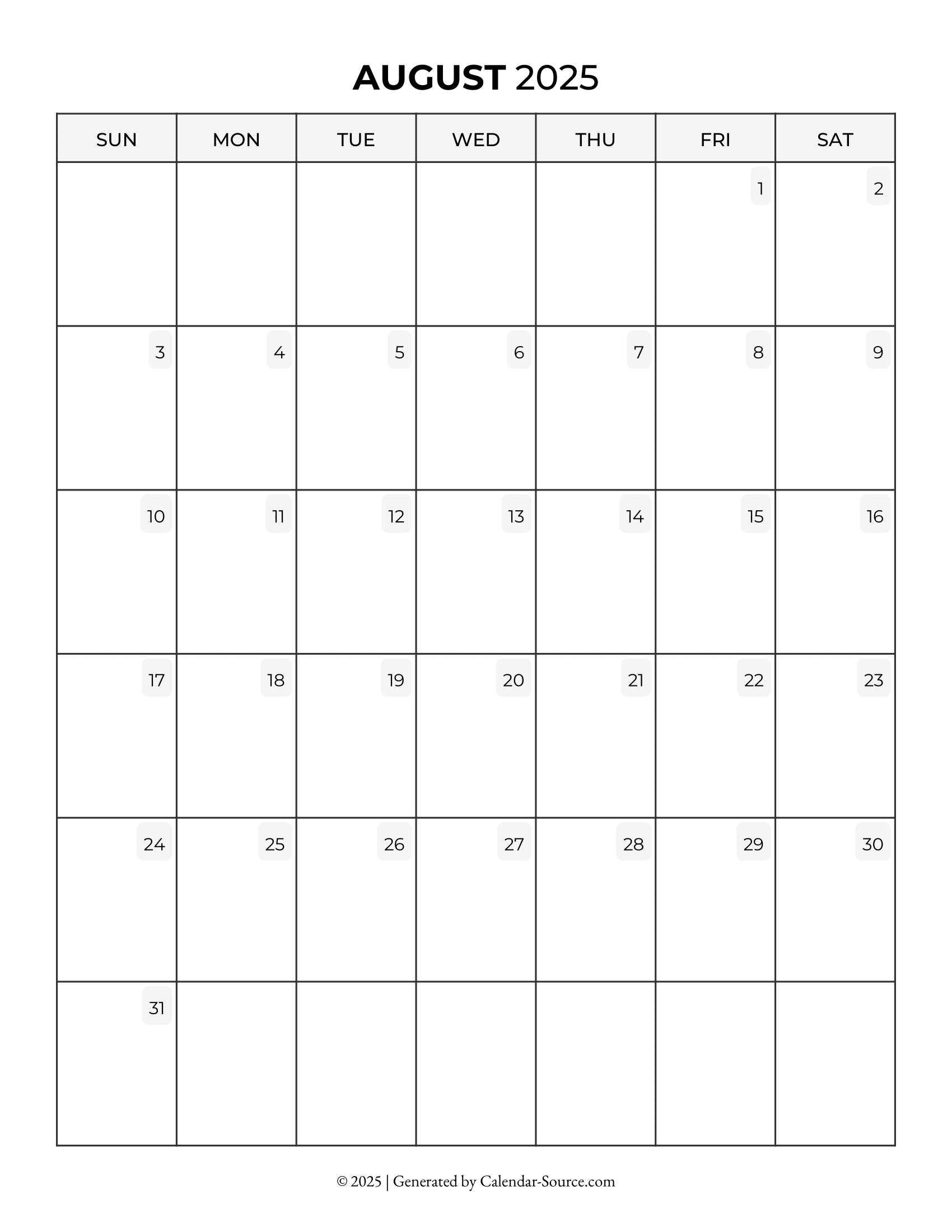 August 2025 Calendar Template 05