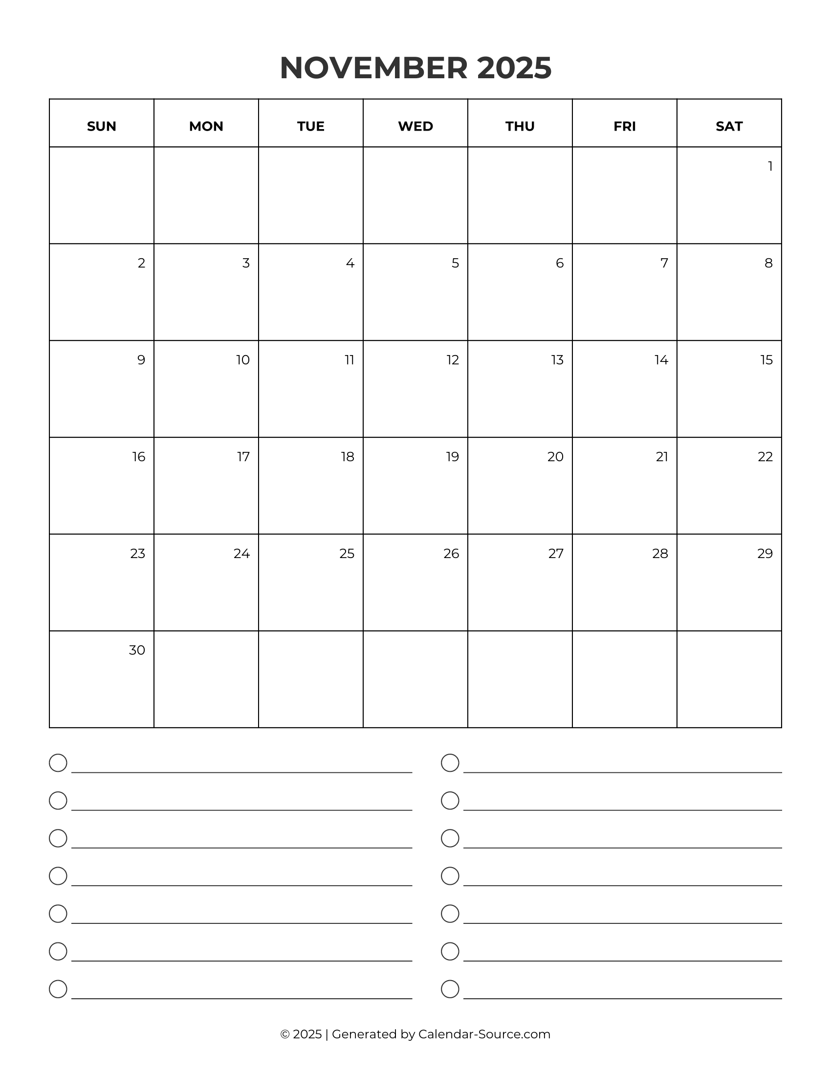 November 2025 Calendar Template 09