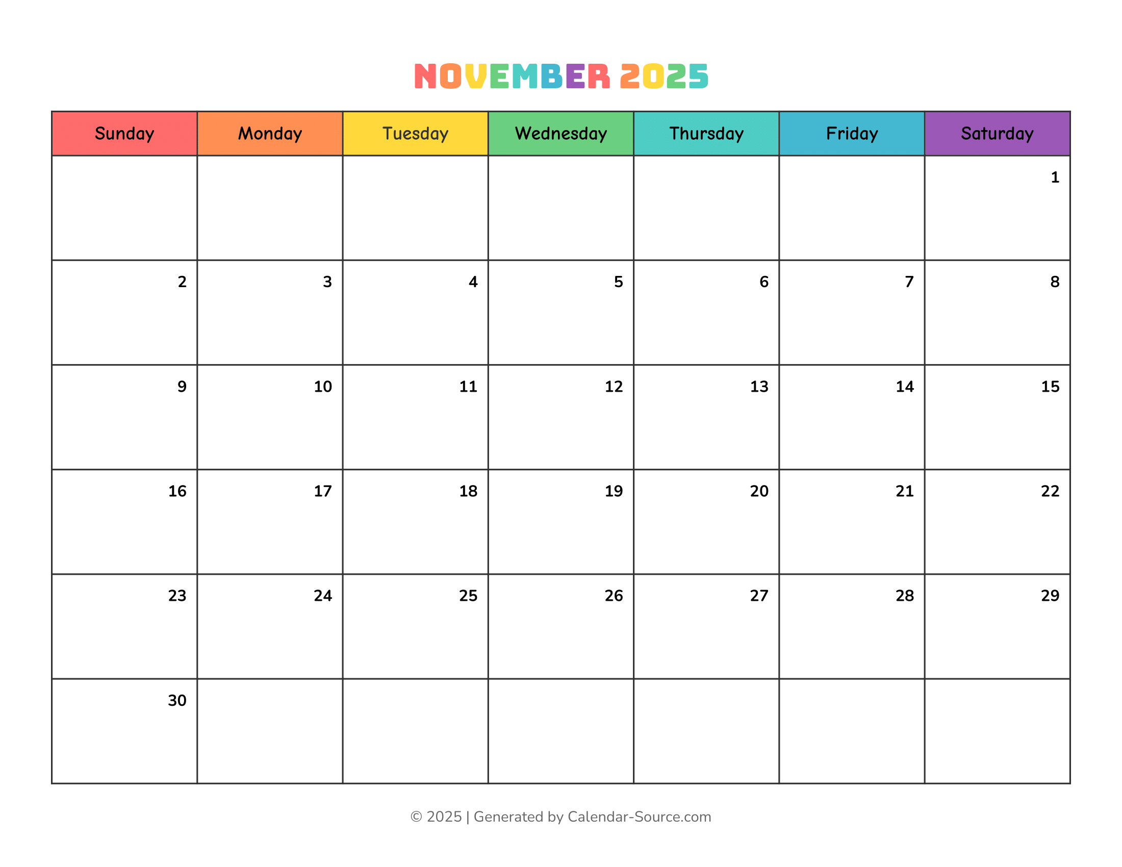 November 2025 Calendar Template 17