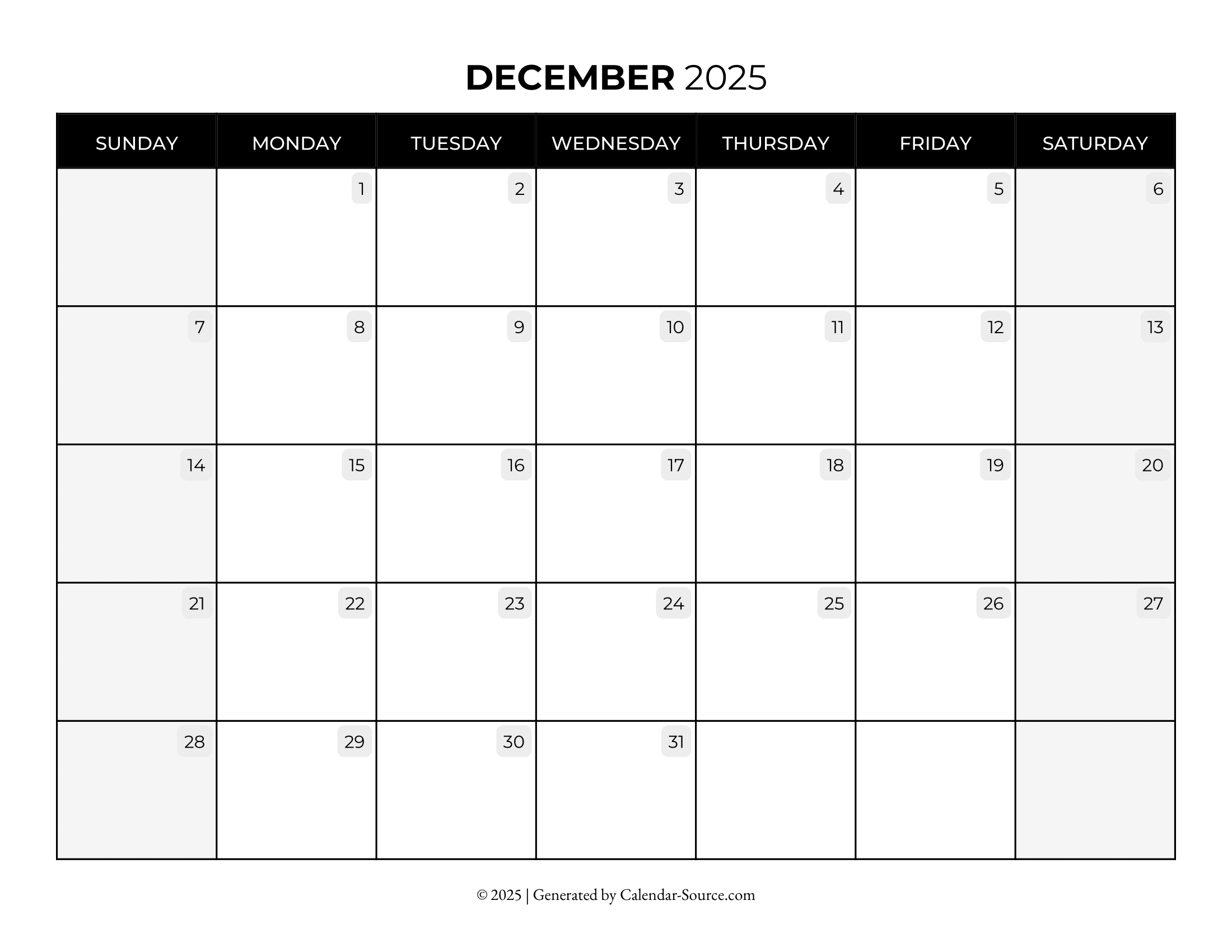 December 2025 Calendar Template 08