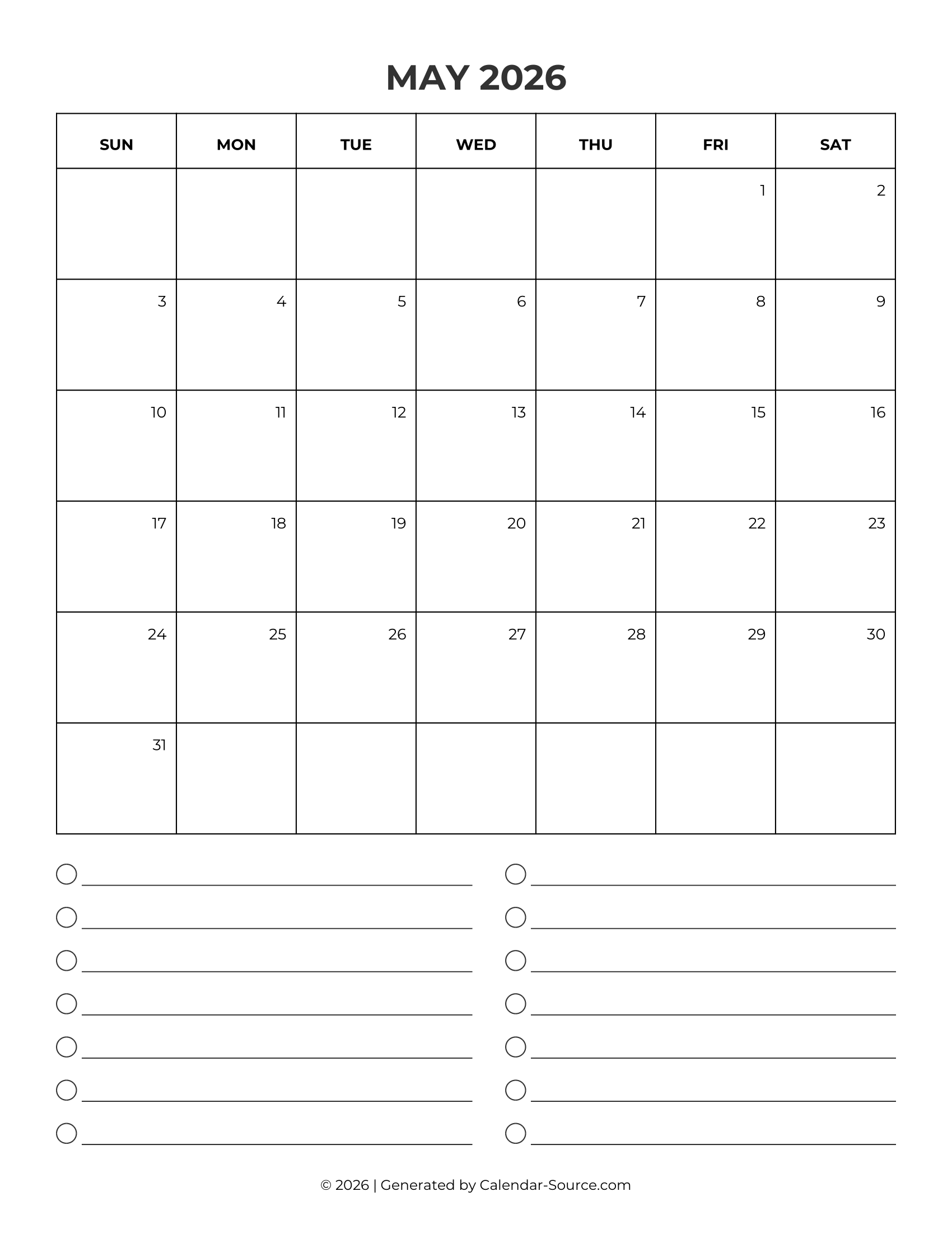 May 2026 Calendar Template 09