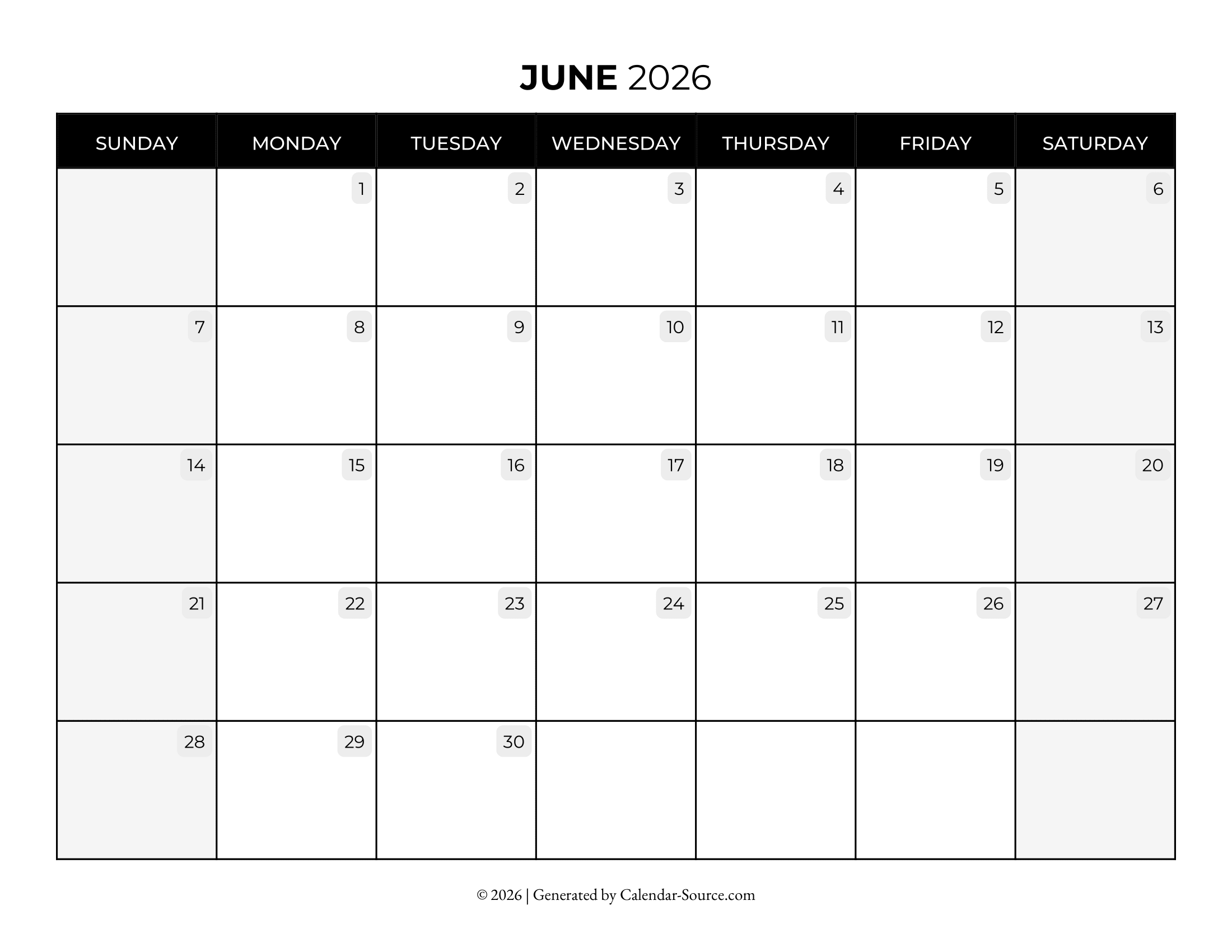 June 2026 Calendar Template 08