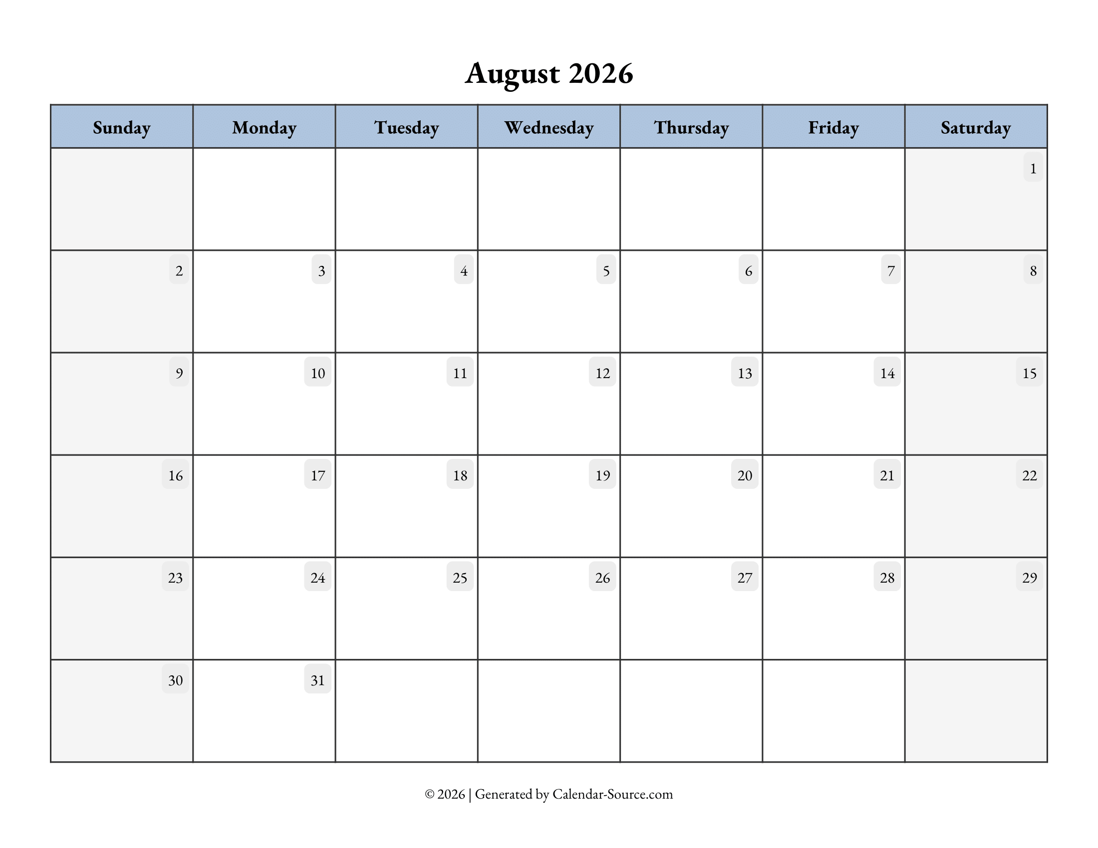 August 2026 Calendar 07