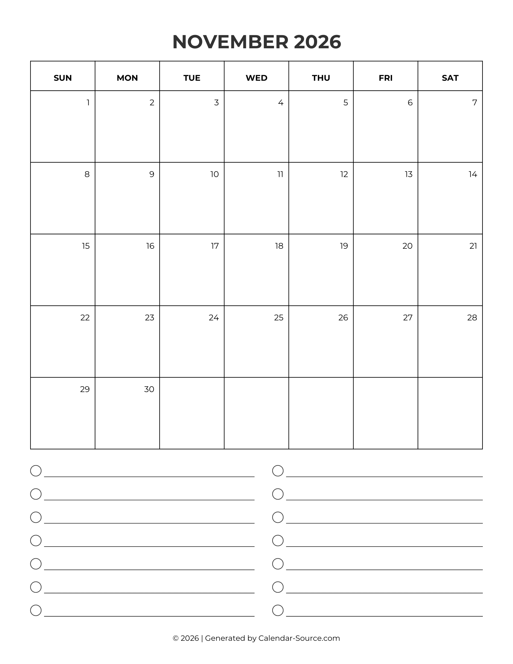November 2026 Calendar Template 09
