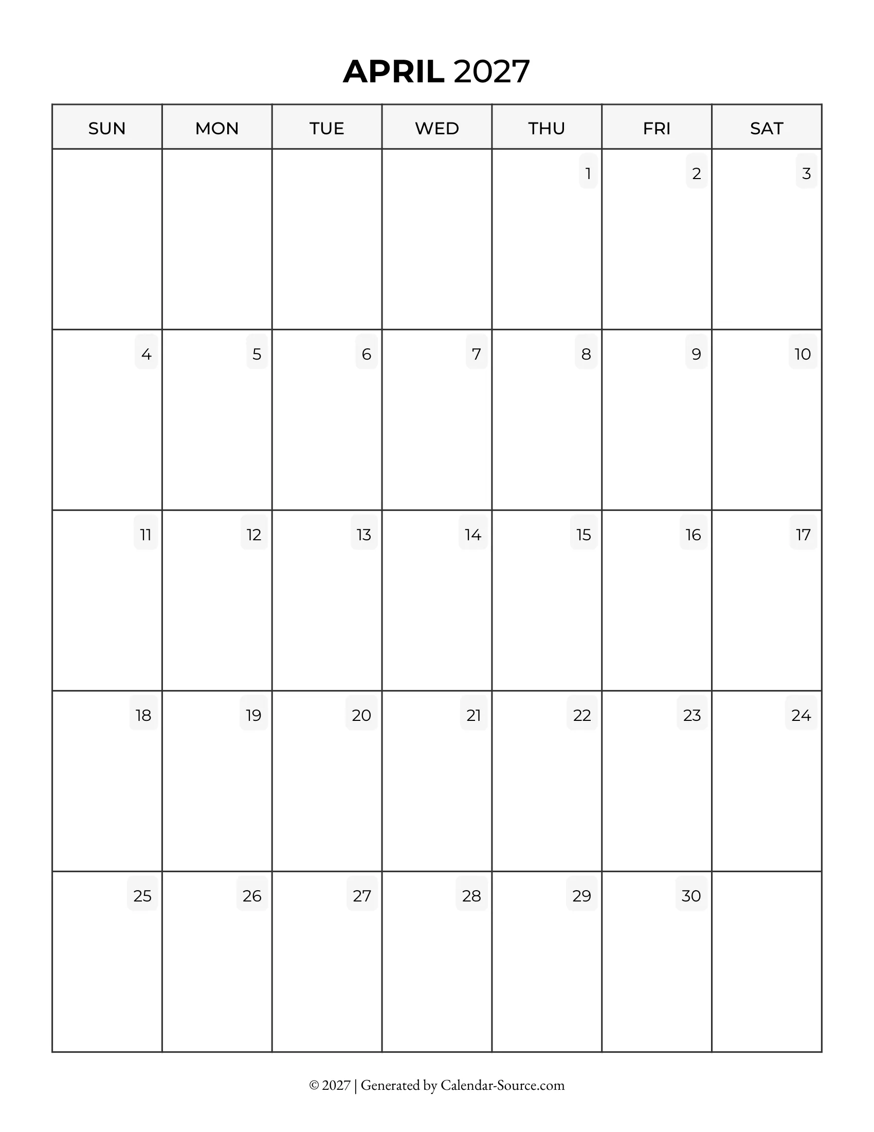 April 2027 Calendar Template 05