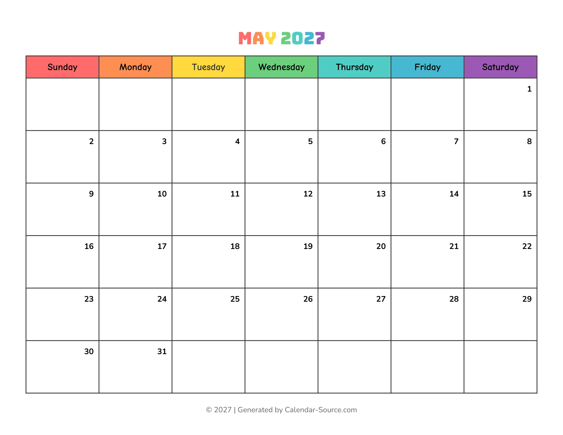 May 2027 Calendar Template 17