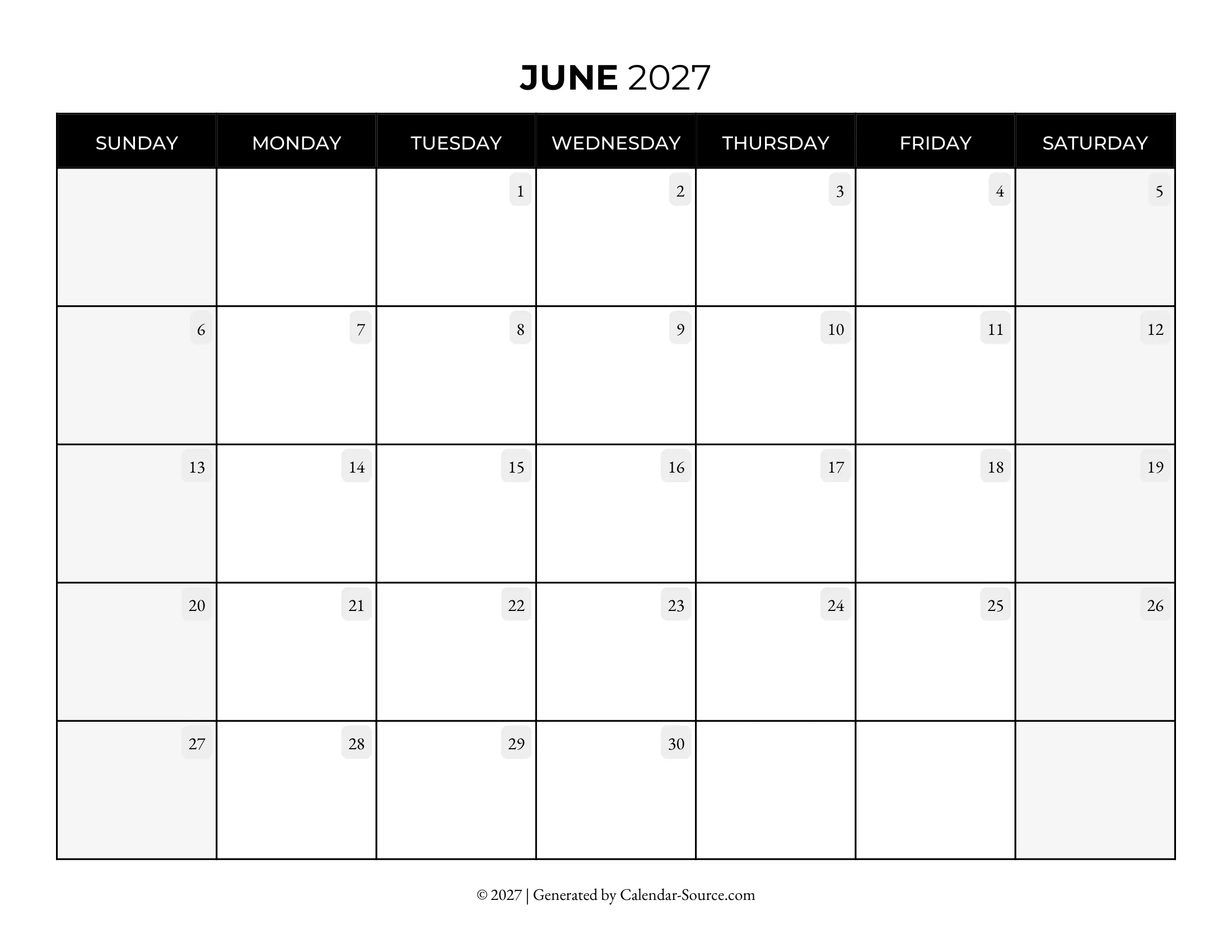 June 2027 Calendar Template 08