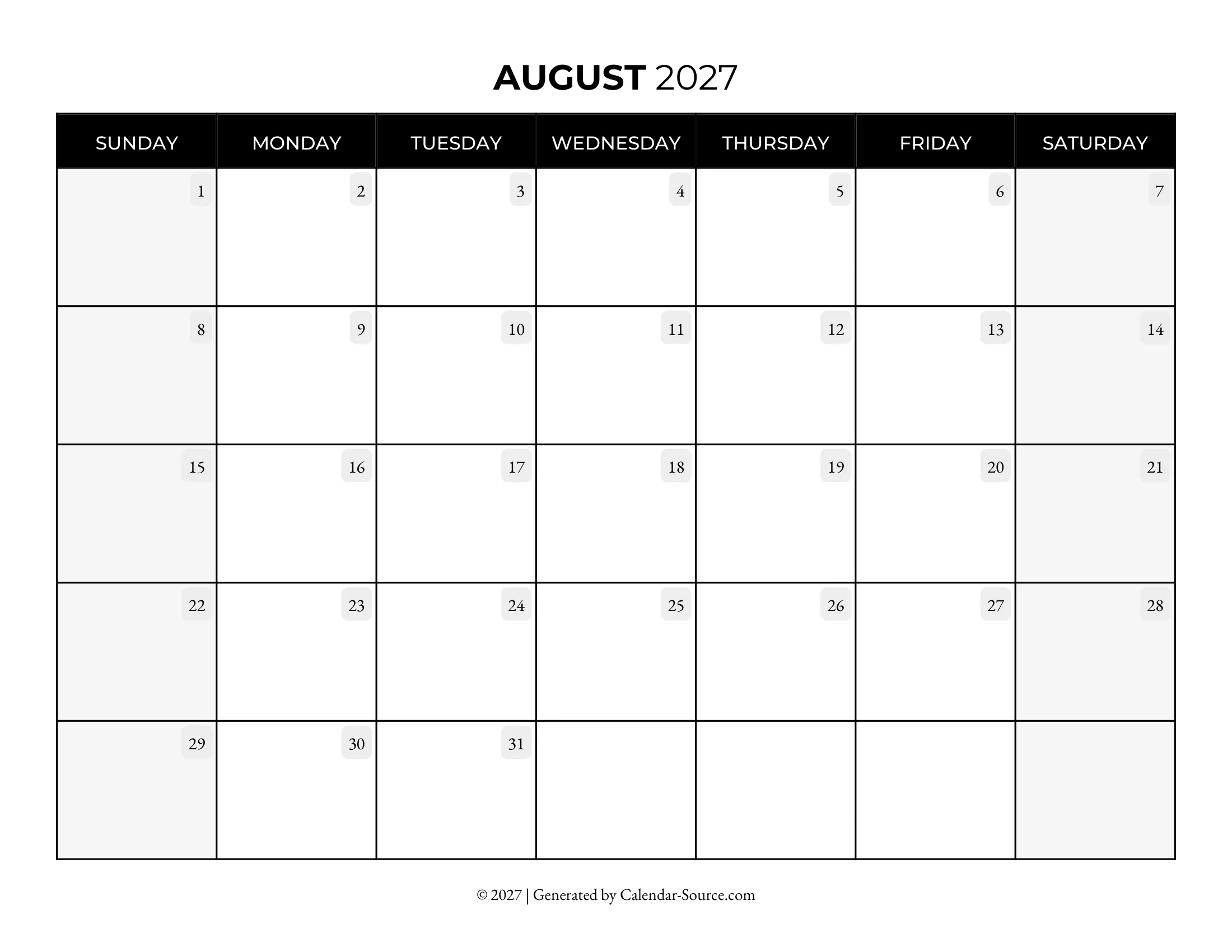 August 2027 Calendar Template 08