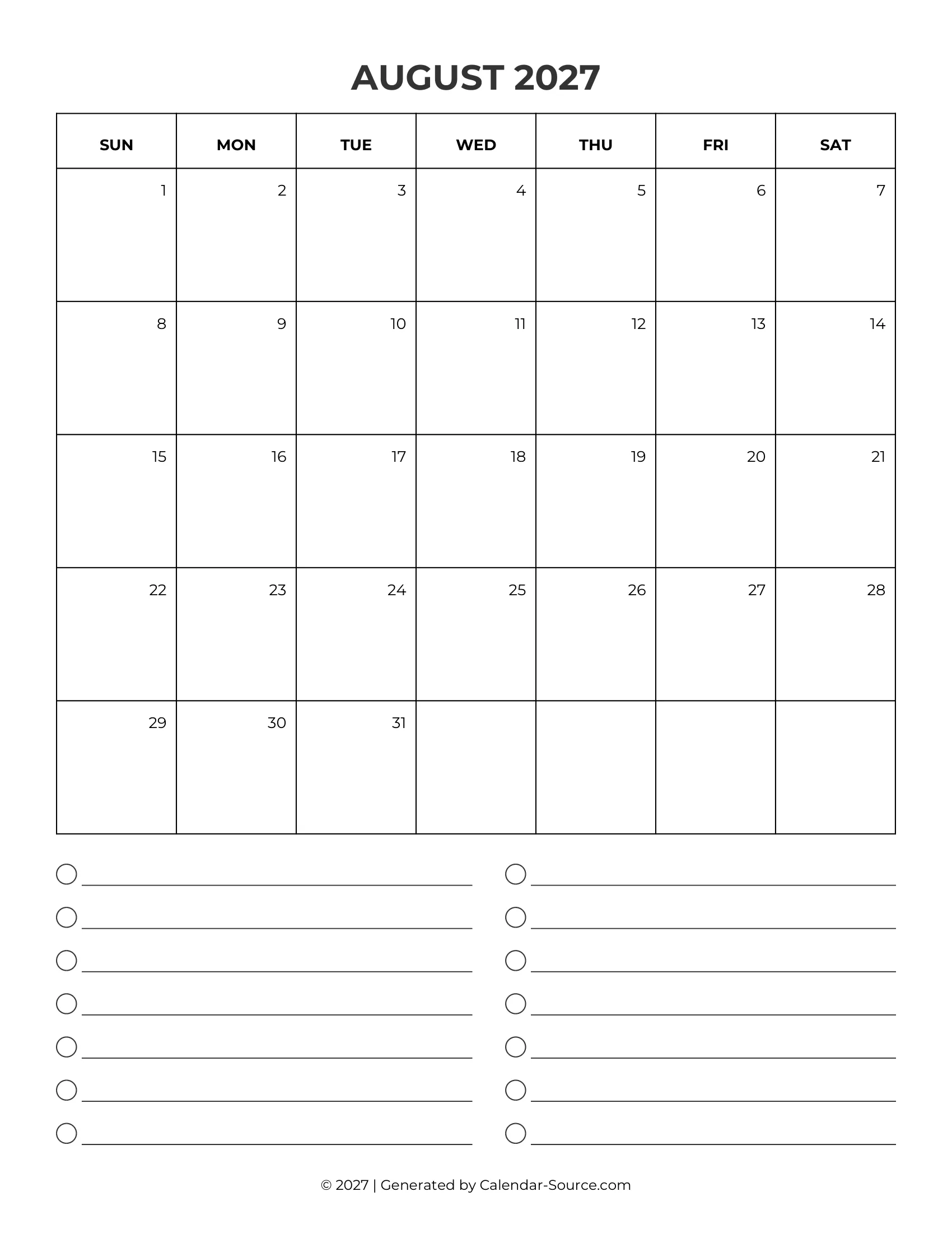 August 2027 Calendar Template 09